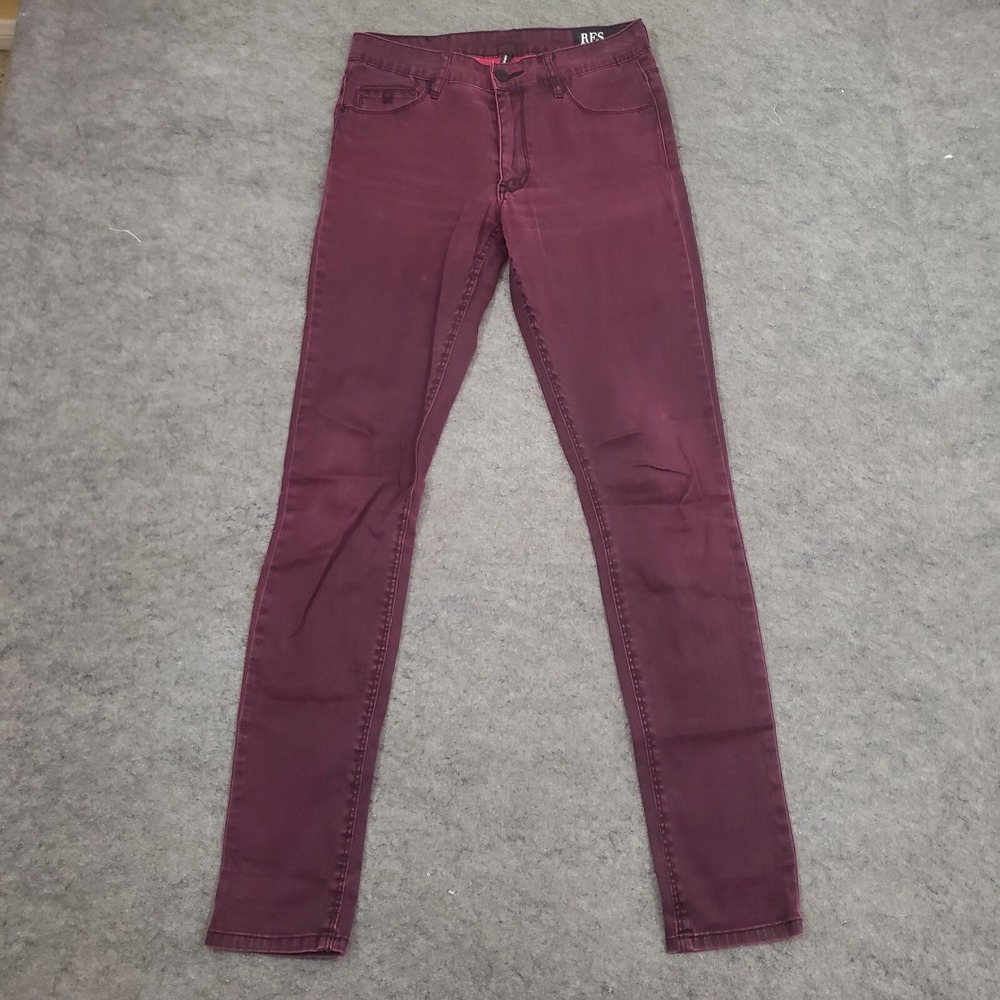 Res Jeans Womens 27‎ Pink Skinny Low Rise Dark Wash Pants Denim Casual Ladies